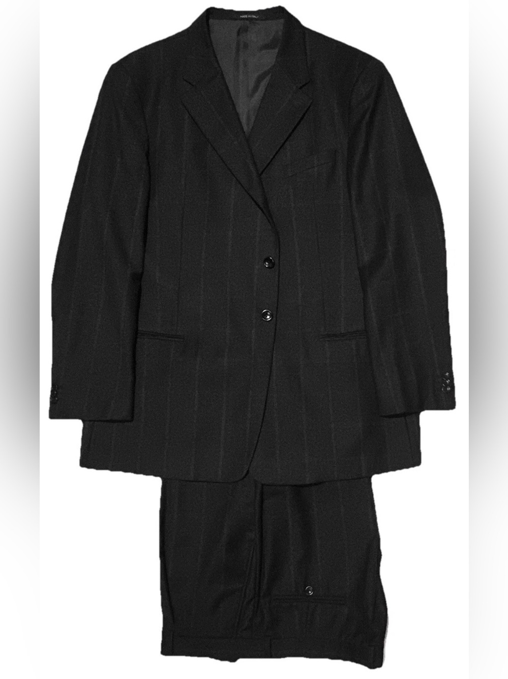 $3795 GIORGIO ARMANI COLLEZIONI SUIT 48R 48 R CHARCOAL 2-3 SEASON FLANNEL WNDWPN